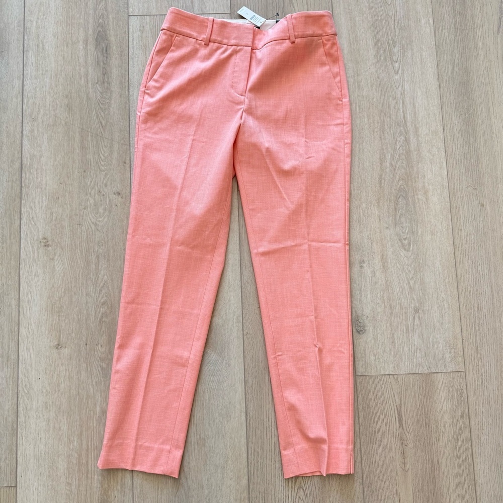 Talbots Hampshire Textured Ankle Pants Straight-Leg Elegant Coral Women's 2 NWT - Picture 3 of 12